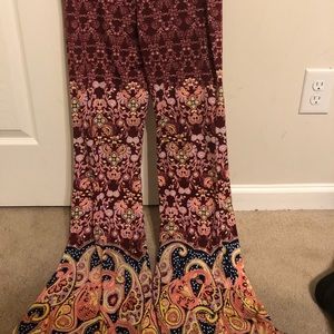 Flare print pants